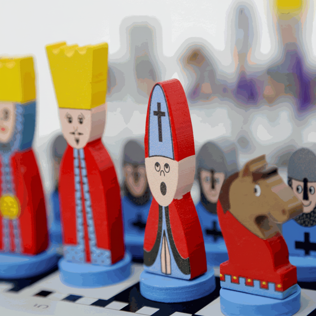 Educational Wooden Cartoon Chess Set - Image 6