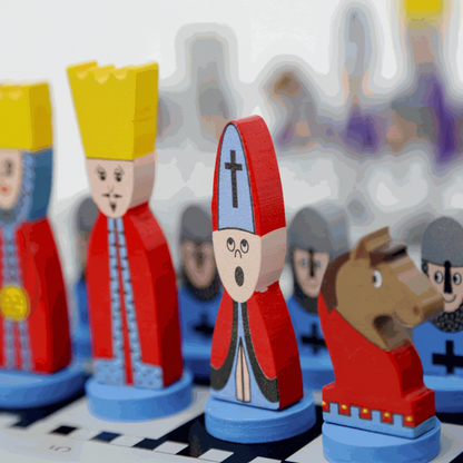 Educational Wooden Cartoon Chess Set - Image 6
