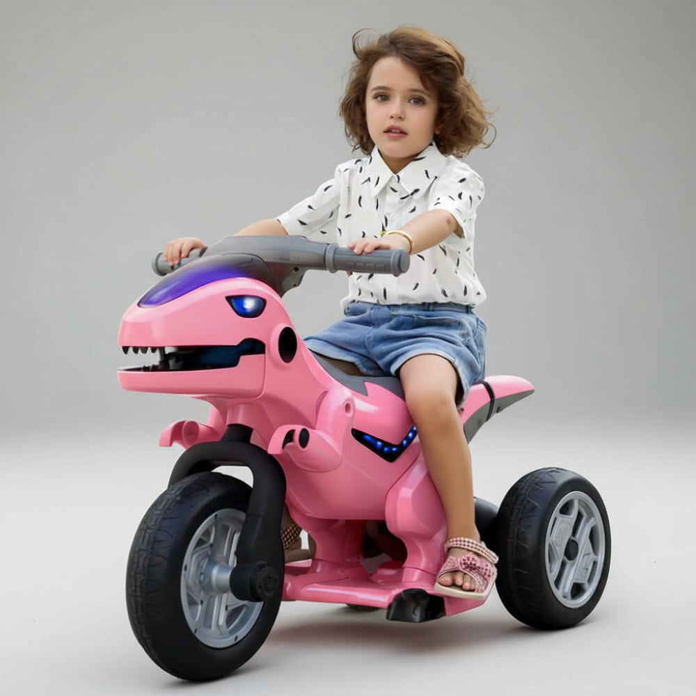 Kinder Elektro Motorrad Dreirad Dinosaurier 12V LED Musik Akku
