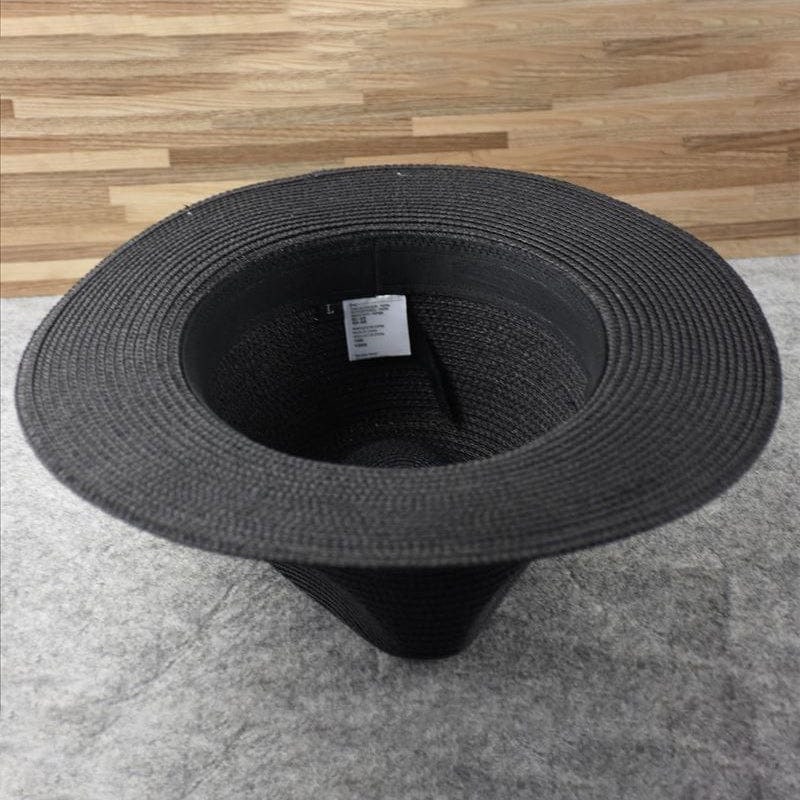 Clothing Accessories - Beige Straw Fedora Hat With Black Ribbon - Image 11