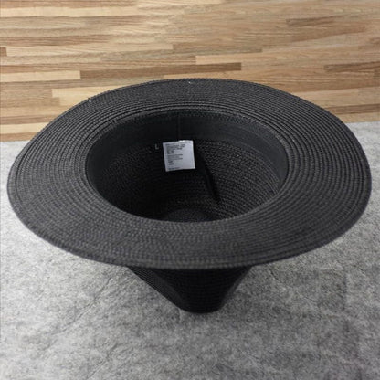 Clothing Accessories - Beige Straw Fedora Hat With Black Ribbon - Image 11