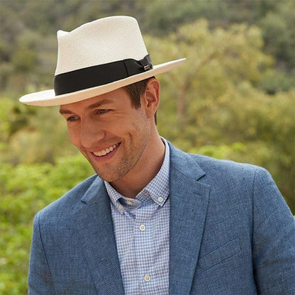 Clothing Accessories - Beige Straw Fedora Hat With Black Ribbon - Image 4
