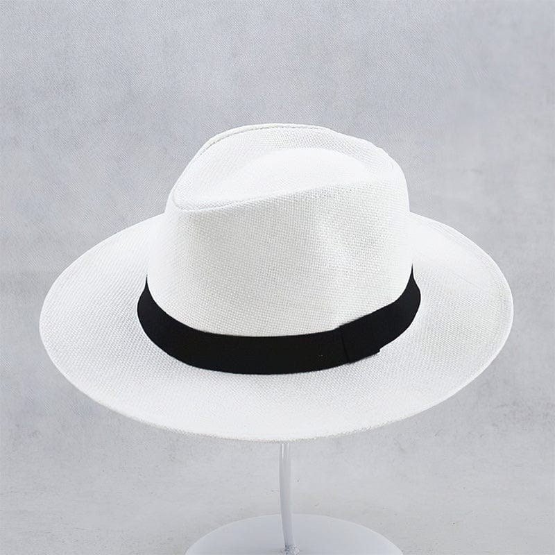 Clothing Accessories - Beige Straw Fedora Hat With Black Ribbon - Image 6