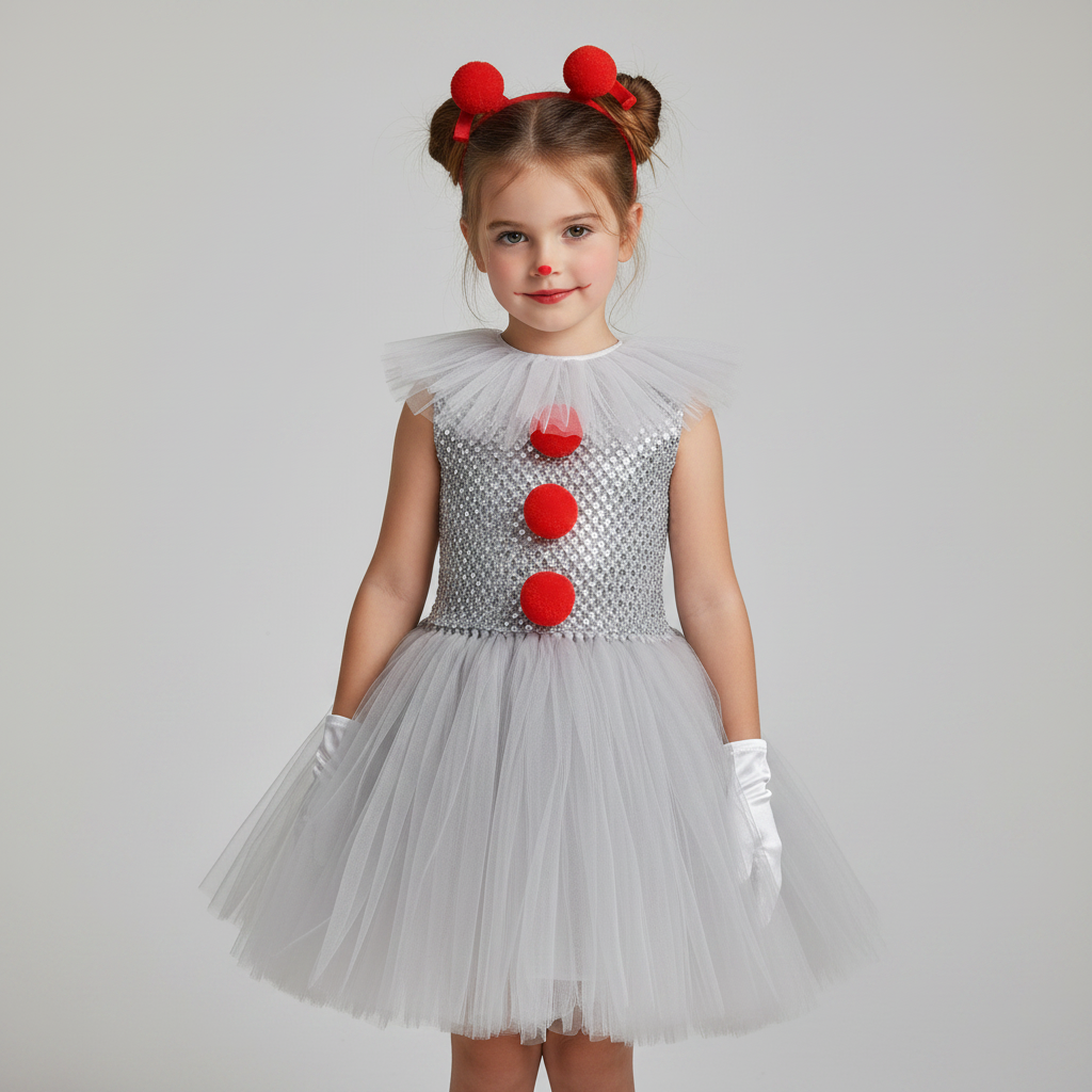 Clownkostüm Mädchen Tutu Kleid Halloween Festlich - Image 1