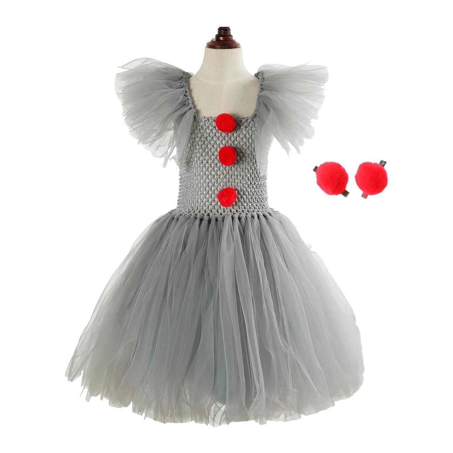 Clownkostüm Mädchen Tutu Kleid Halloween Festlich - Image 3