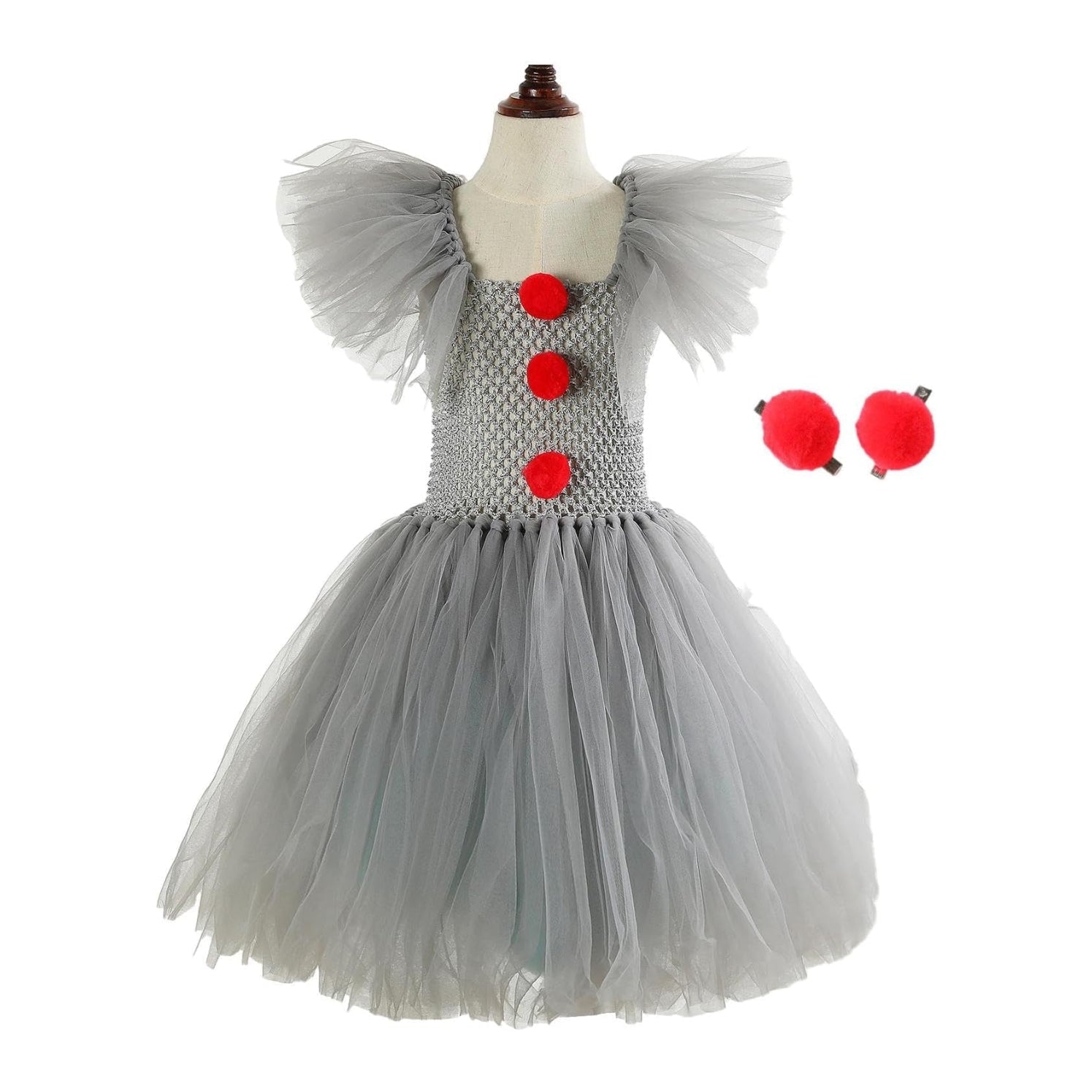 Clownkostüm Mädchen Tutu Kleid Halloween Festlich - Image 3