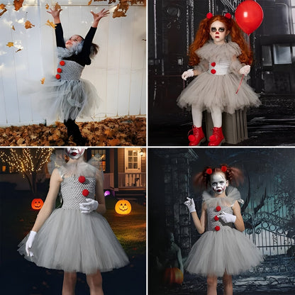Clownkostüm Mädchen Tutu Kleid Halloween Festlich - Image 4