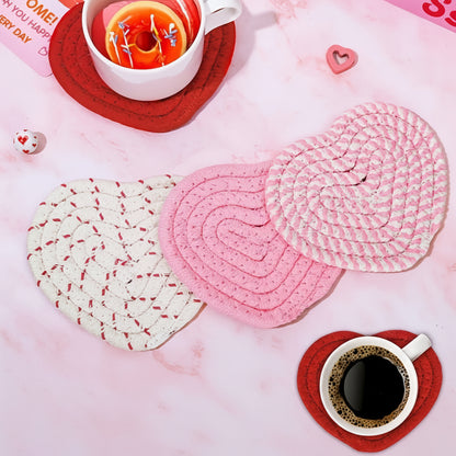 Set de Posavasos en Forma de Corazón Posavasos Prácticos de Corcho para Bebidas