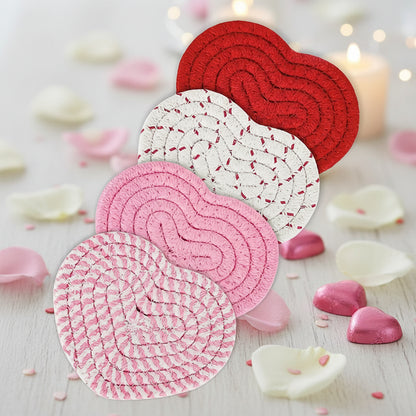 Set de Posavasos en Forma de Corazón Posavasos Prácticos de Corcho para Bebidas