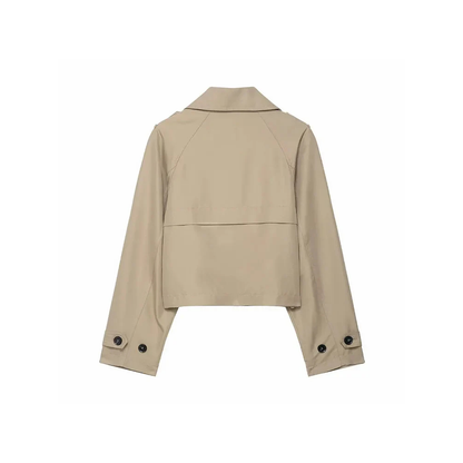 Damen Kurz Trench Jacke - Doppelreihig Tailliert Herbst
