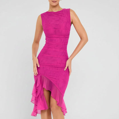 Cocktailkleid Midi Kleid Abendkleid Rüschendress Midi V-Neck Raffung - Image 4