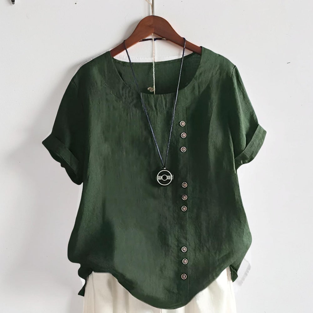 Damen Kurzarmshirt Casual Shirt Damen Knopfleiste - Image 6
