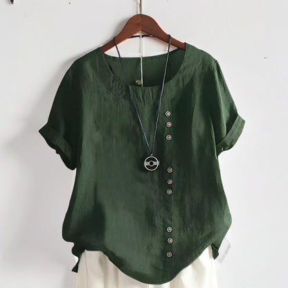 Damen Kurzarmshirt Casual Shirt Damen Knopfleiste - Image 6
