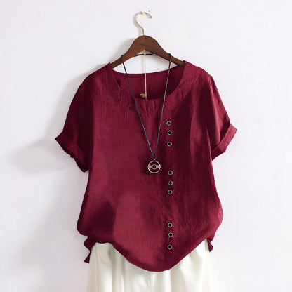 Damen Kurzarmshirt Casual Shirt Damen Knopfleiste - Image 8