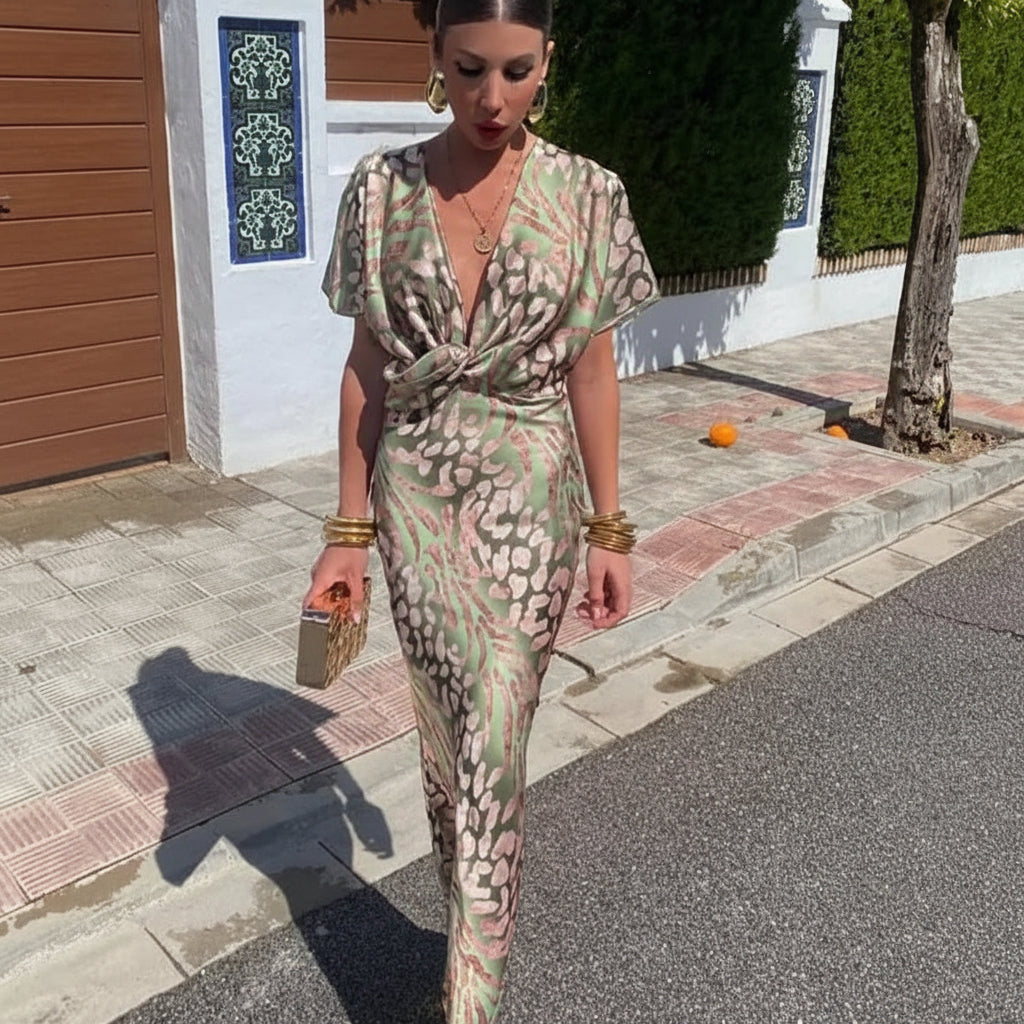 Damen Sommerkleid Kurzärmliges Midi - Image 2