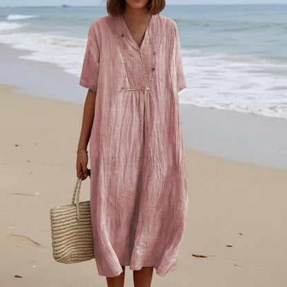 Damen SommerKleid Midi V-Ausschnitt - Image 12
