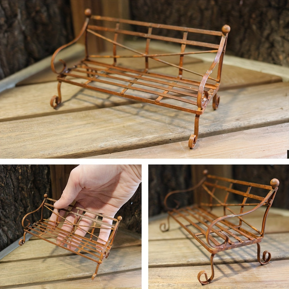 Rustikales Eisen Vogelhaus Miniatur Gartendeko