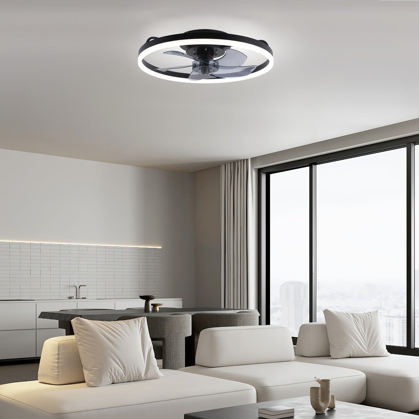 Deckenventilator LED Rotationslicht Fernbedienung Kühlung - Image 4