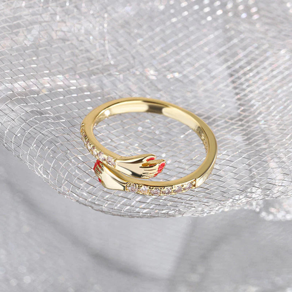 Adjustable Ring Women Hug Design Gift Jewellery