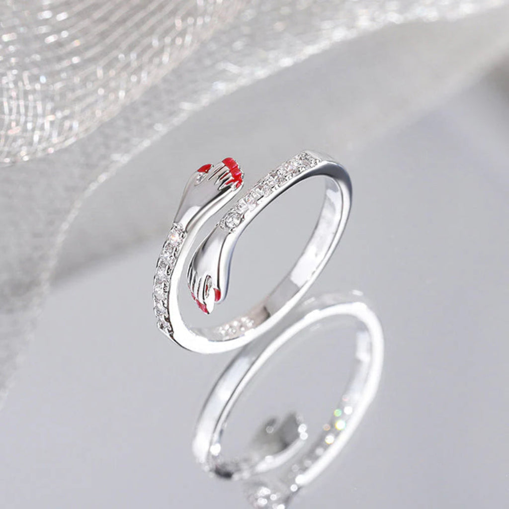 Adjustable Ring Women Hug Design Gift Jewellery