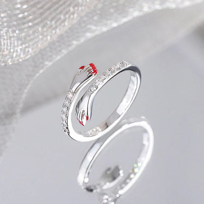 Adjustable Ring Women Hug Design Gift Jewellery