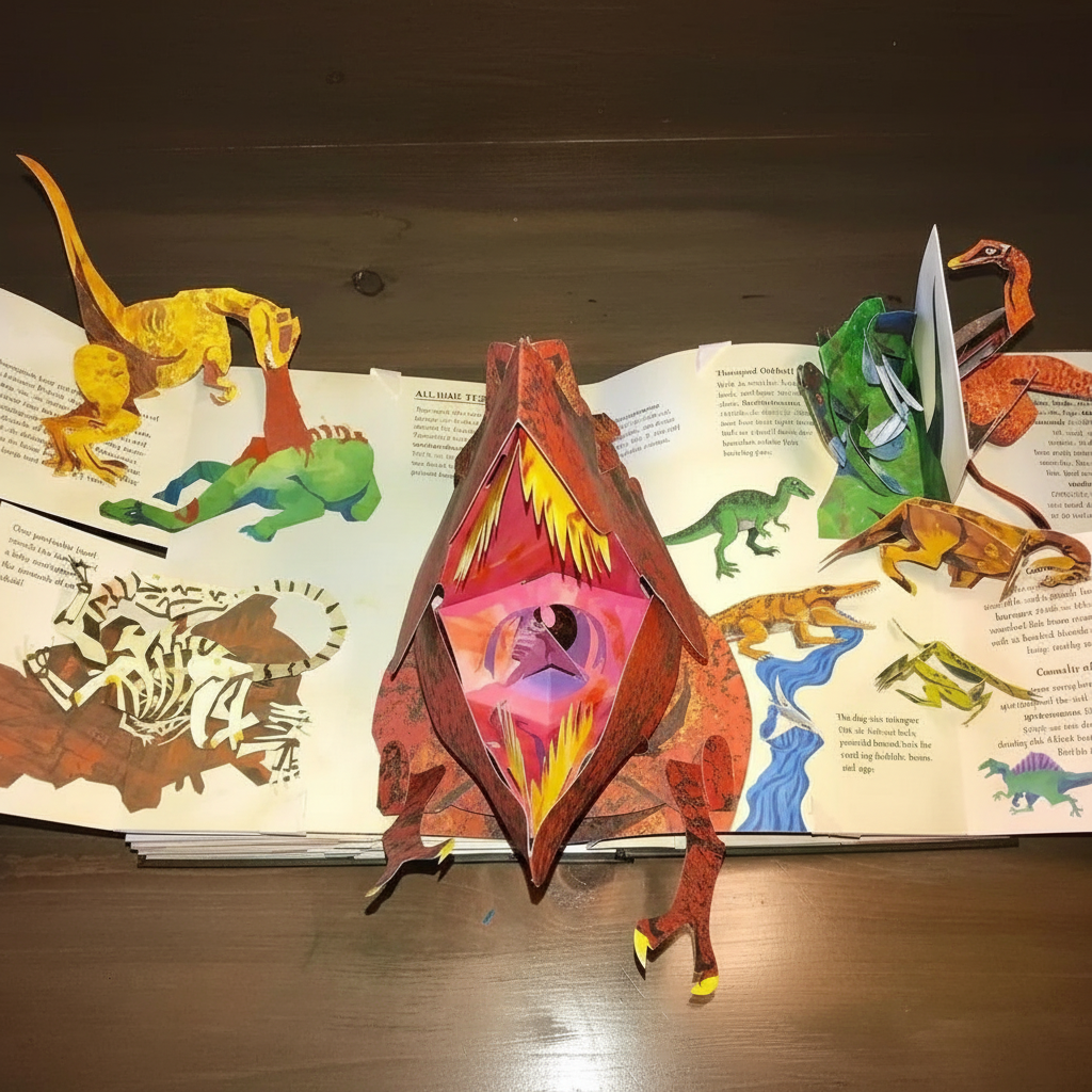 Dinosaurier 3D Pop Up Buch Kinder Lernspiel Aufklappseiten - Image 2