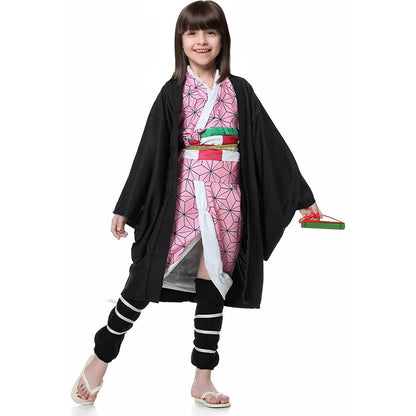 Costume Halloween enfant Kimono noir et vert