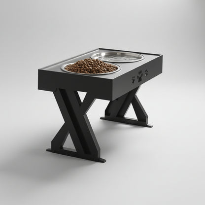 Dog Bowls Adjustable Height Feeding Station Metal Double Bowl