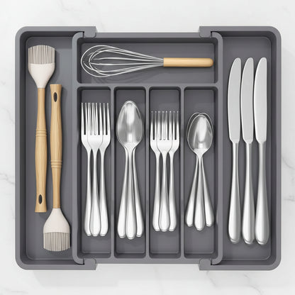 Organizador de cajones para cubiertos, inserto para cocina, caja para cubiertos