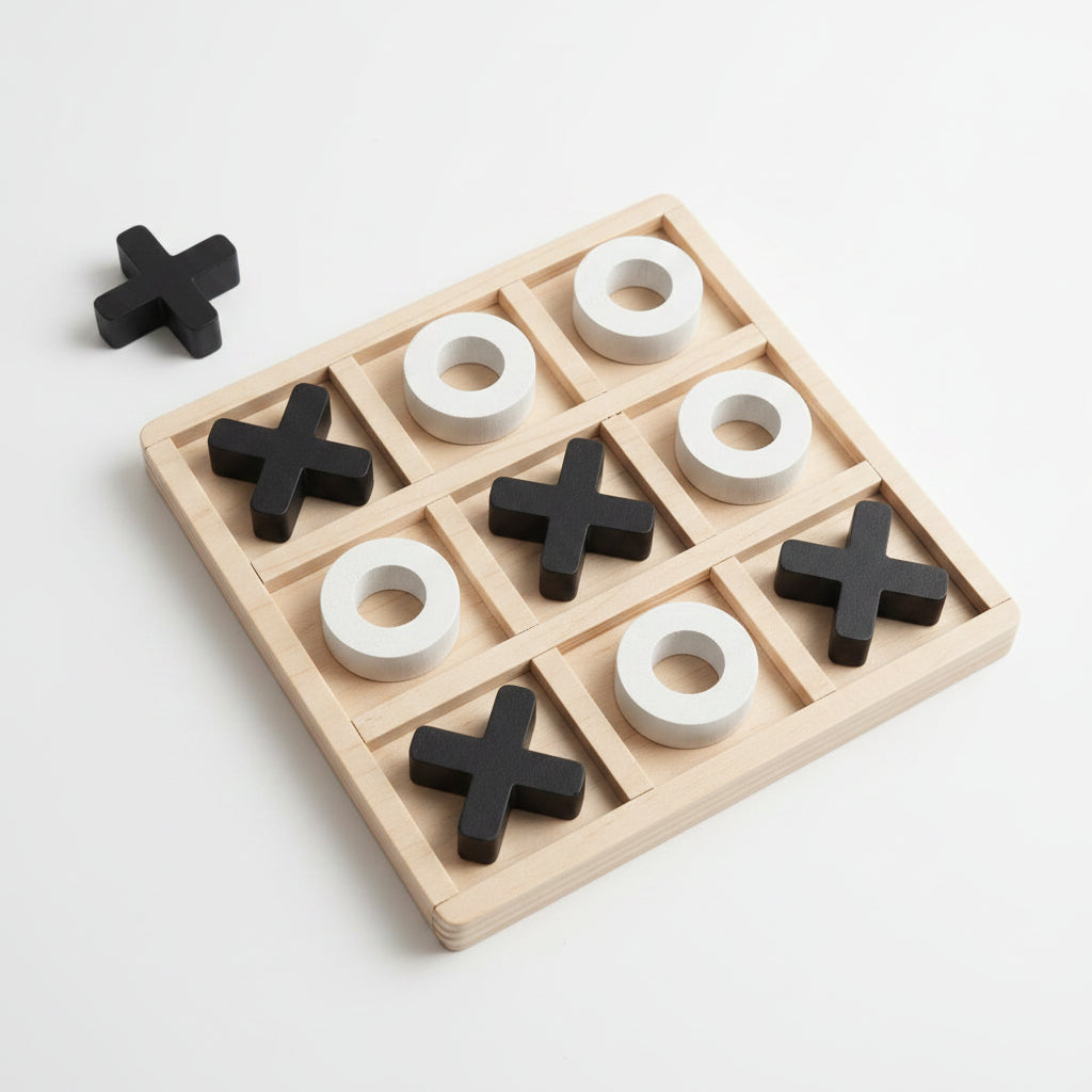 Drei Gewinnt Holzspiel Klassisches Strategiespiel - Image 2
