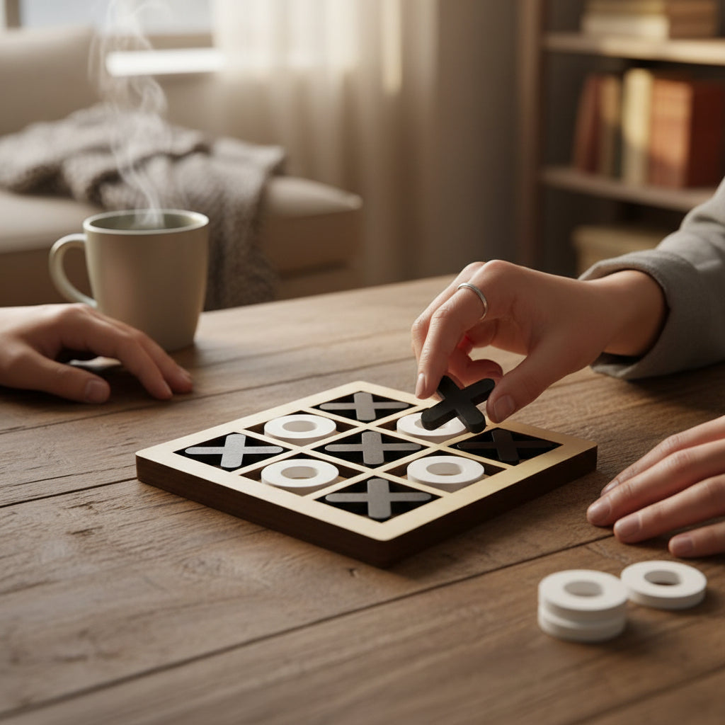 Drei Gewinnt Holzspiel Klassisches Strategiespiel - Image 5