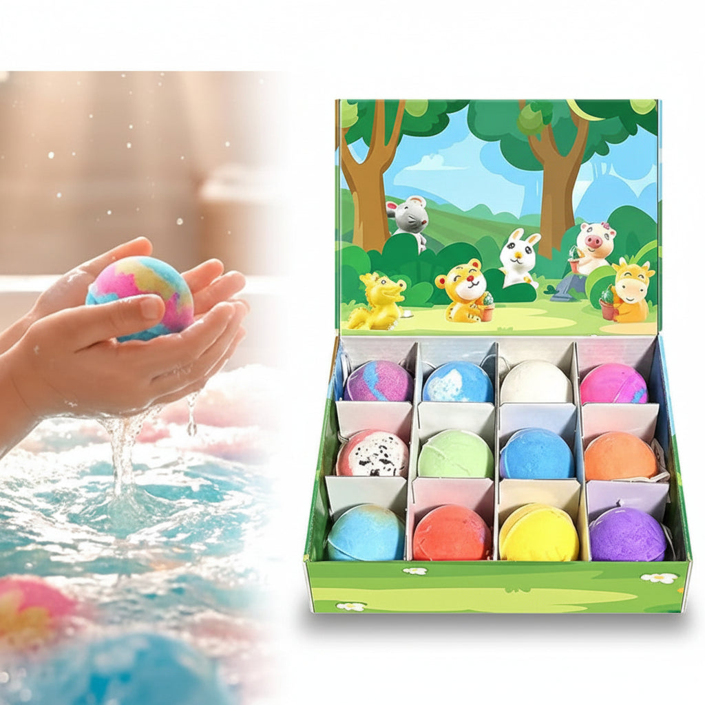 Bombe Bain Enfant Set Cadeau Bain Effervescent Amusant