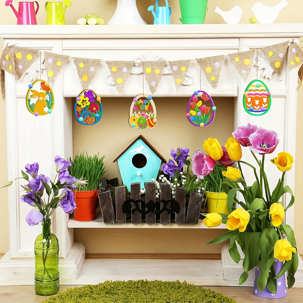 Easter Monday Wooden Decoration Eggs Easter Decoration Table Decor Spring