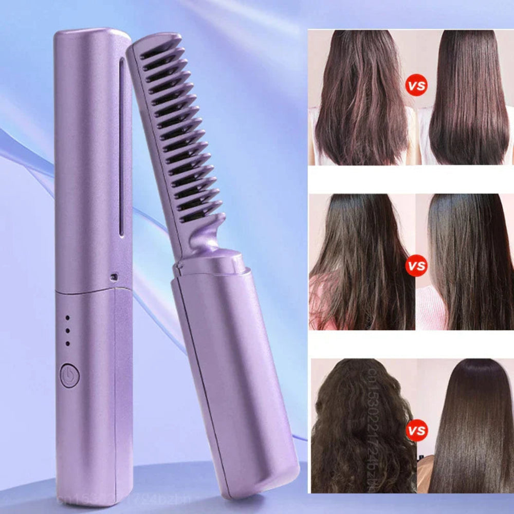 Peigne chauffant électrique lissant pour coiffure
