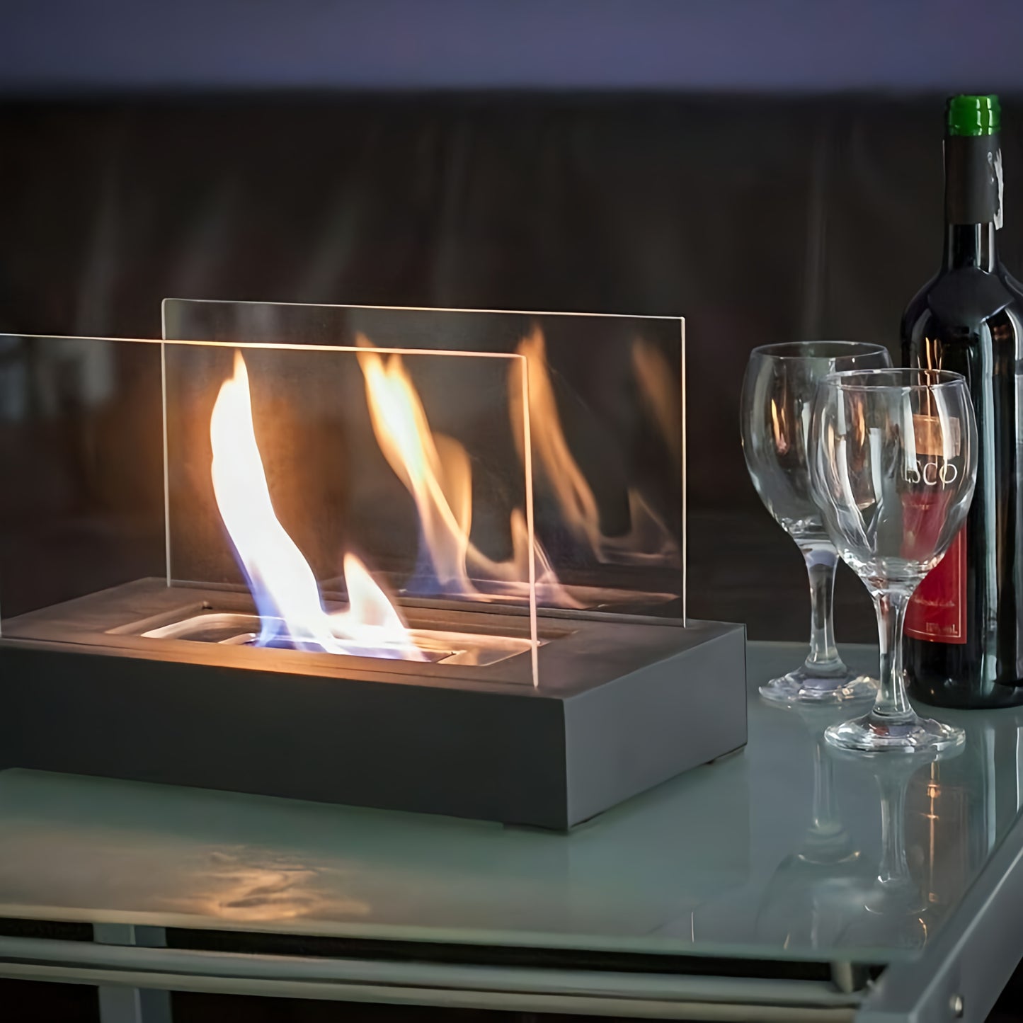 Bioethanol Tischkamin Glas Modern