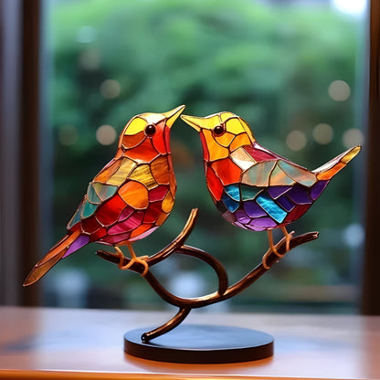 Decorative Figure Bird Colorful Acrylic Art Object
