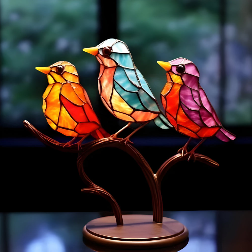 Decorative Figure Bird Colorful Acrylic Art Object