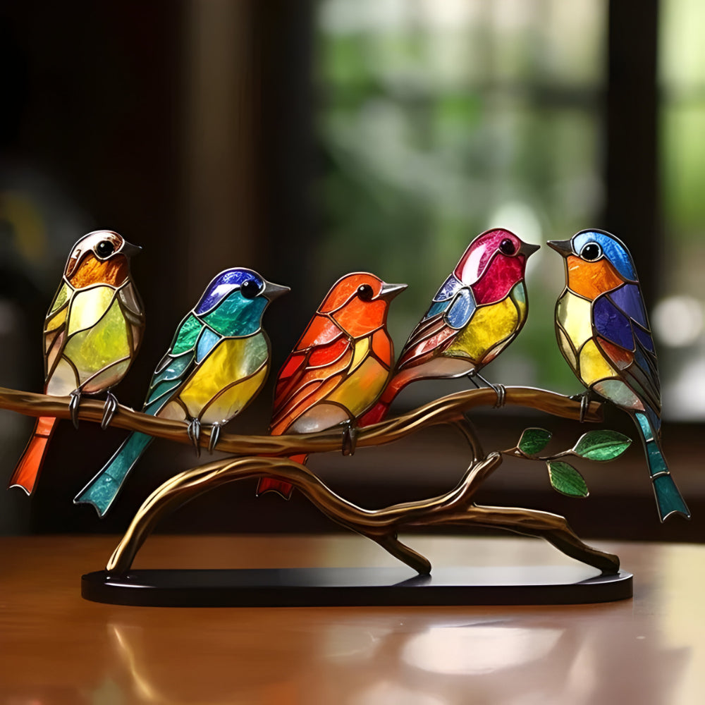 Decorative Figure Bird Colorful Acrylic Art Object