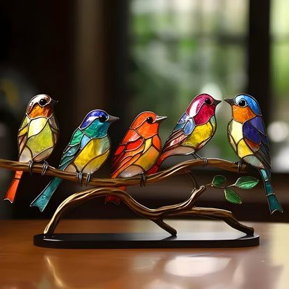 Decorative Figure Bird Colorful Acrylic Art Object
