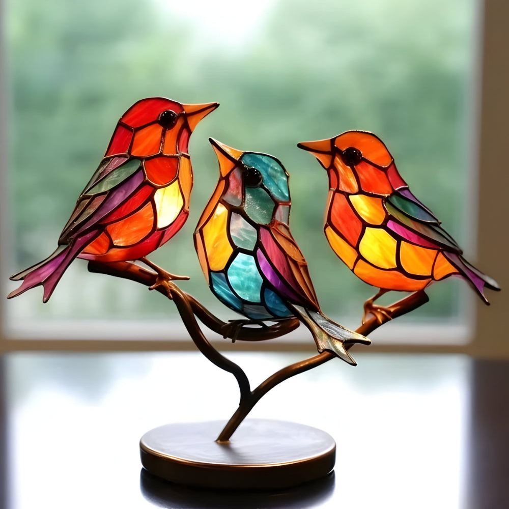 Decorative Figure Bird Colorful Acrylic Art Object