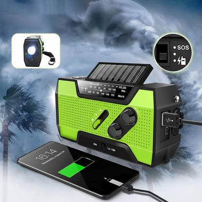 Radio d'urgence solaire à manivelle Aide d'urgence compacte pour déplacements