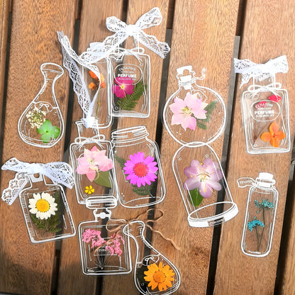 Lesezeichen Transparent Trockenblumen Handgemacht