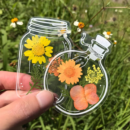 Lesezeichen Transparent Trockenblumen Handgemacht