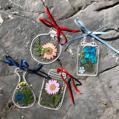 Lesezeichen Transparent Trockenblumen Handgemacht