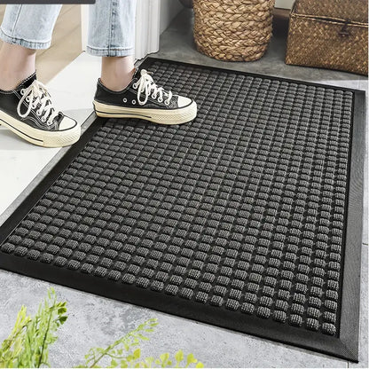 Felpudo para exterior gris antideslizante y resistente para puerta