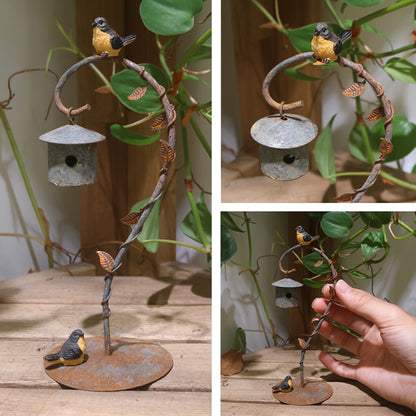 Rustikales Eisen Vogelhaus Miniatur Gartendeko