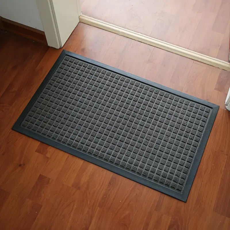 Felpudo para exterior gris antideslizante y resistente para puerta