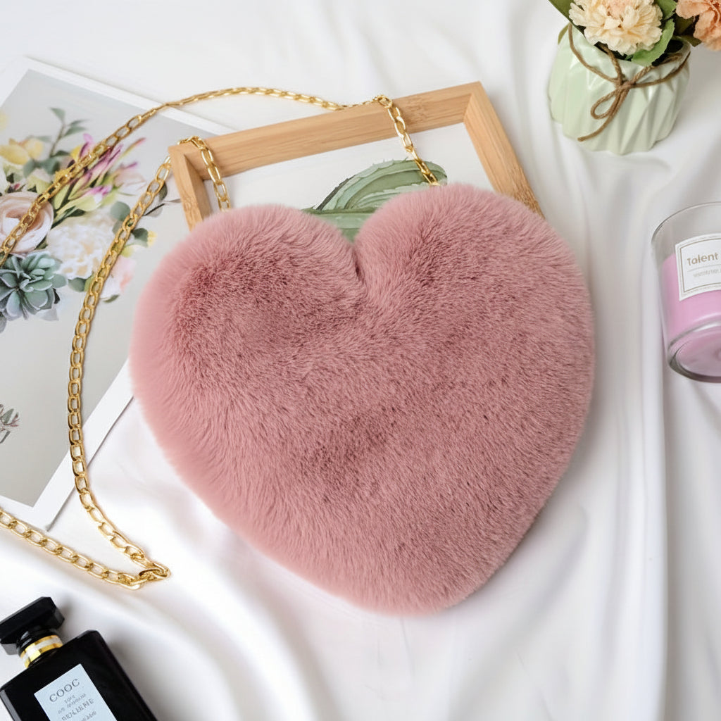 Sac bandoulière en forme de cœur Matériau synthétique Accessoire stylé de jour
