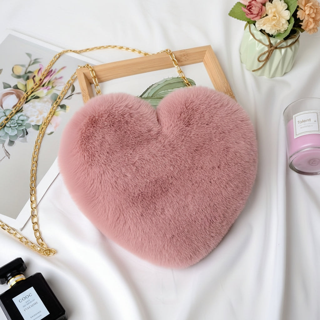 Sac bandoulière en forme de cœur Matériau synthétique Accessoire stylé de jour