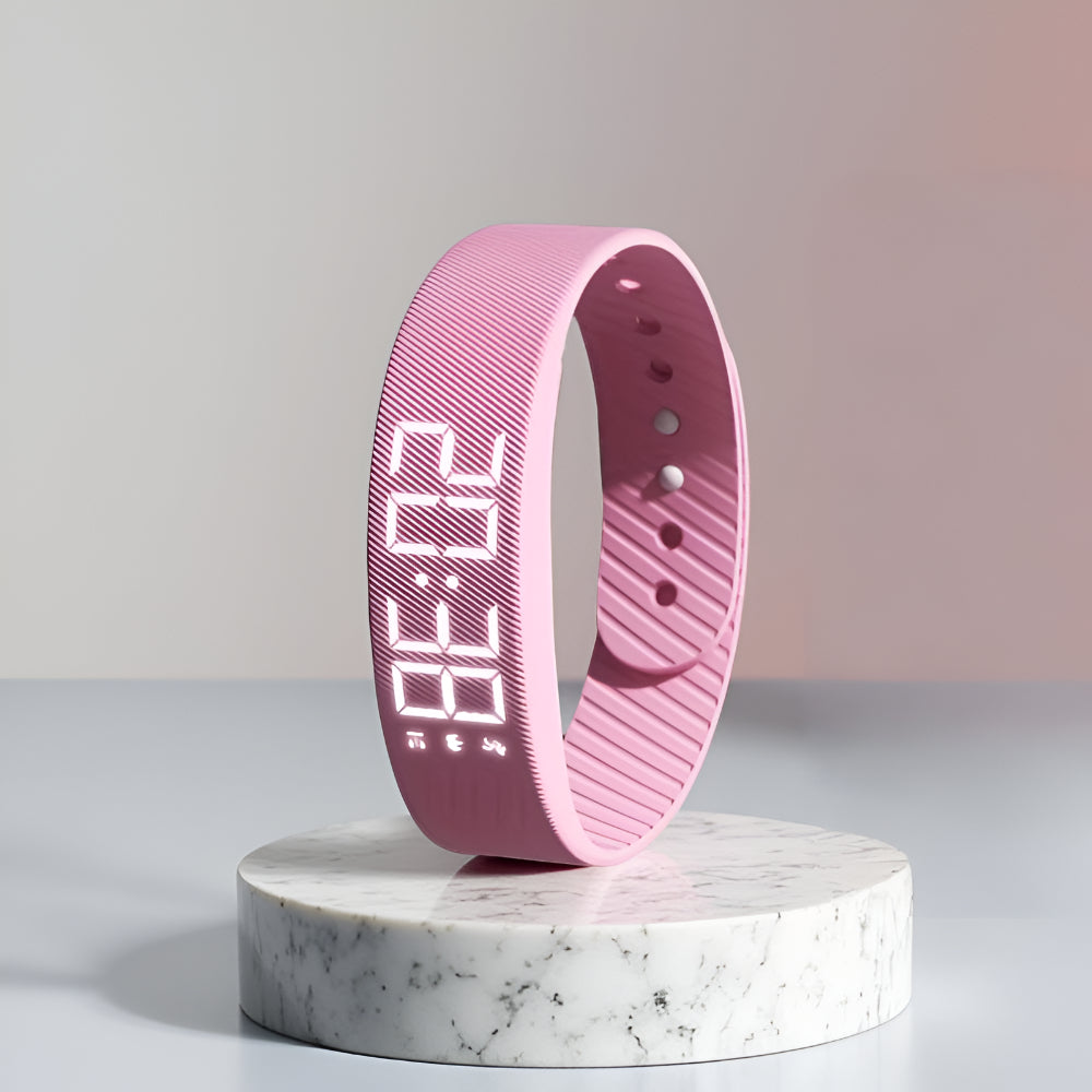 Sport Uhr LED Digital Silikon Armband Wasserdicht Leicht Damen Herren